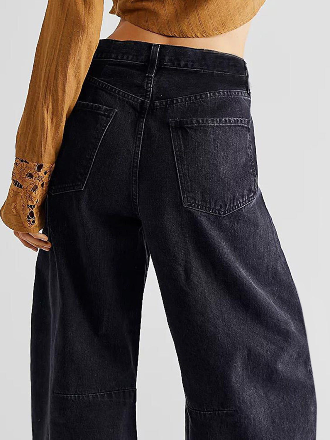 Raw Hem Wide Leg Jeans