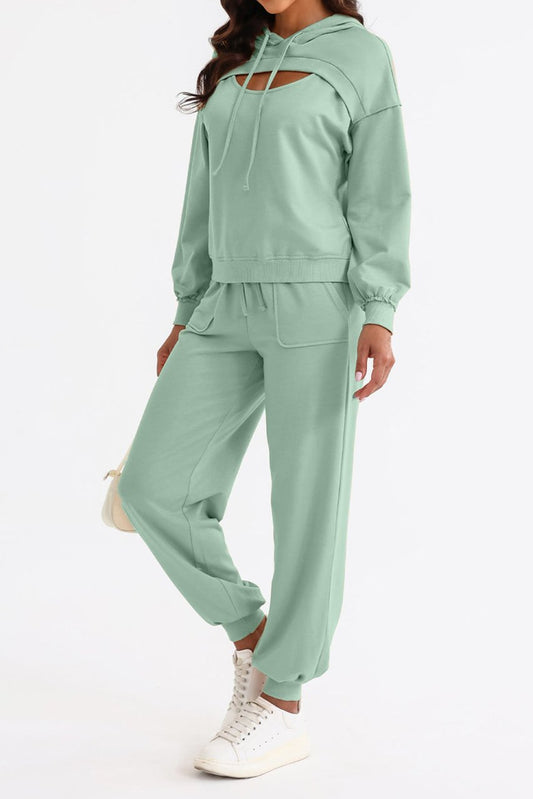 Cutout Hoodie and Joggers Set