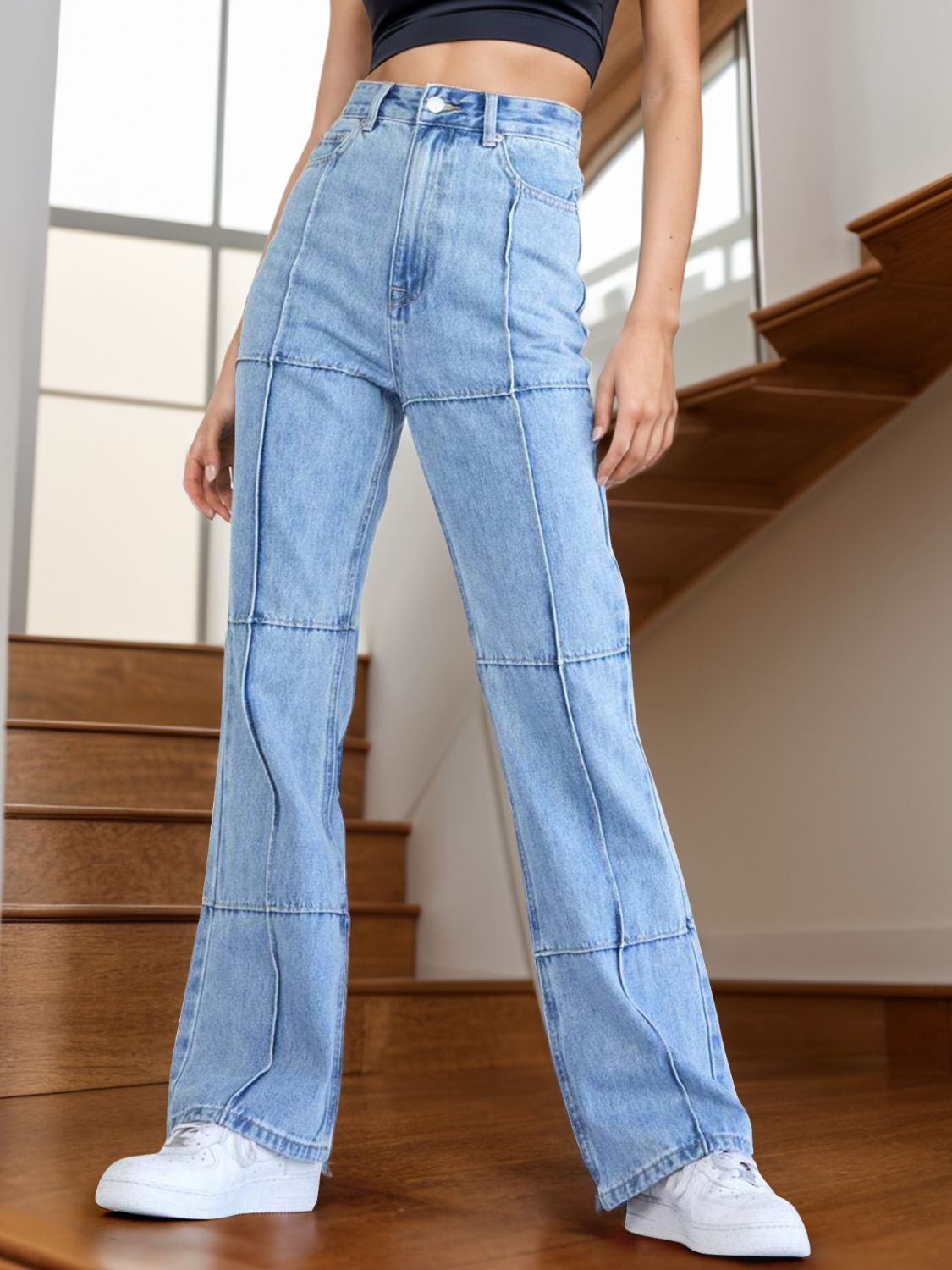 High Waist Straight Jeans