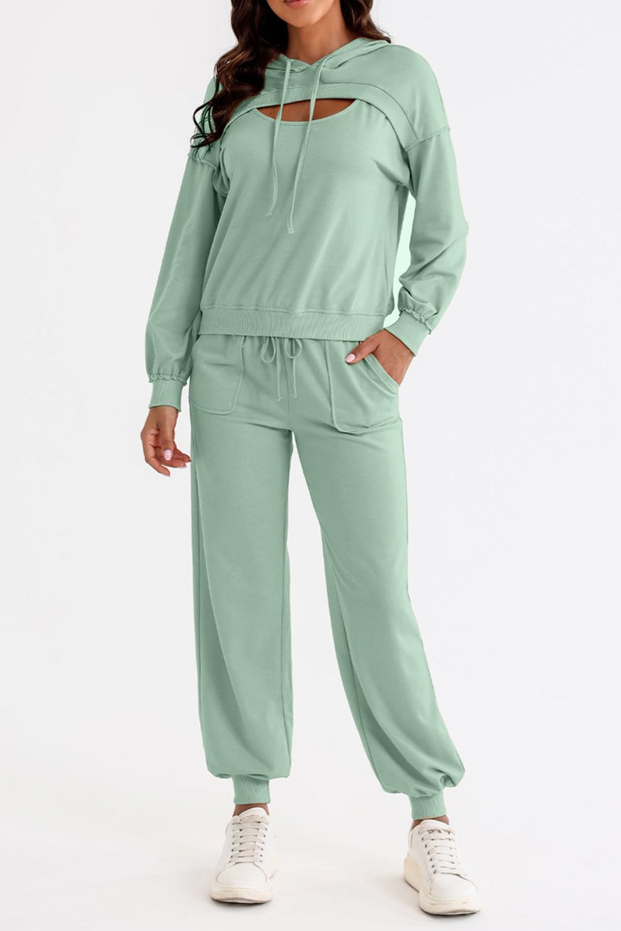 Cutout Hoodie and Joggers Set
