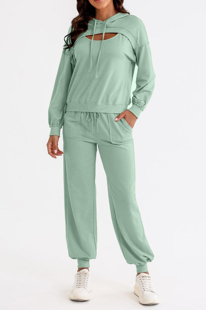 Cutout Hoodie and Joggers Set