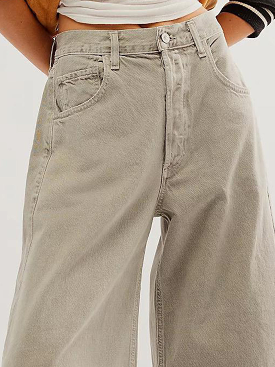 Raw Hem Wide Leg Jeans